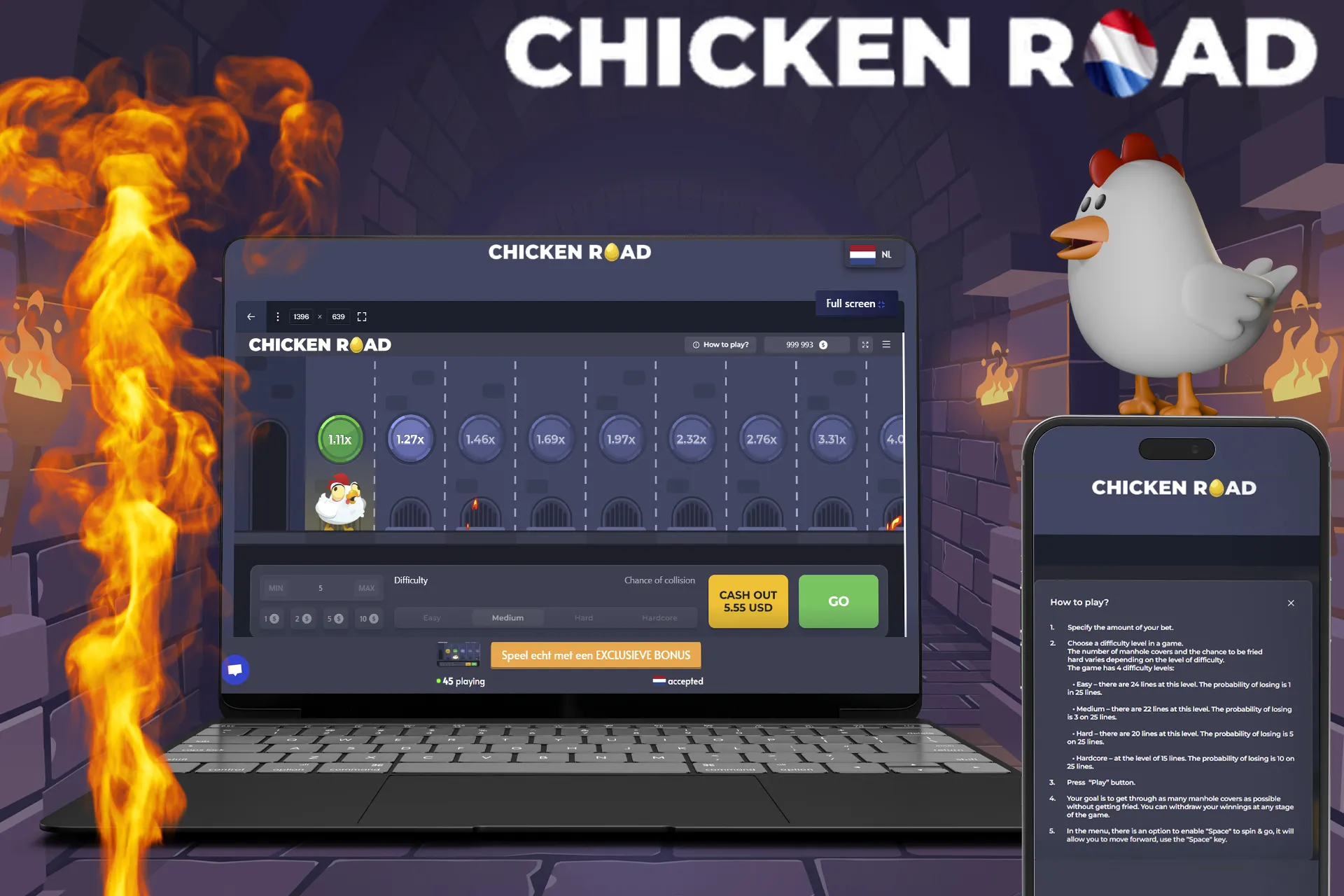 Eenvoudig en ongecompliceerd proces van Chicken Road spelen